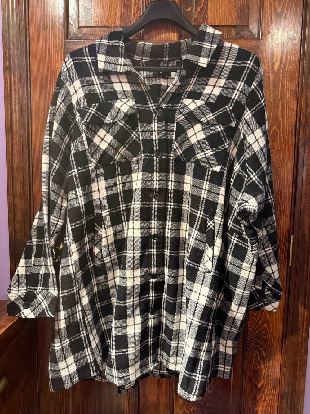 torrid Black and White Plaid Button-Up Jacket